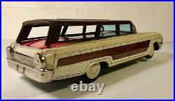 Vintage early 60's Tin Lithograph 1961 Ford Country Squire Woody Station Wagon