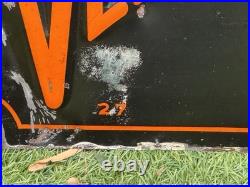 Vintage early Veedol Forsol Motor Oil Metal Gasoline Ford Auto Gas Sign 42 by 14