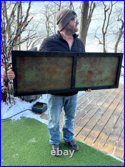 Vintage early Veedol Motor Oil Metal Gasoline Auto Gas Sign 49 by 17 wood frame