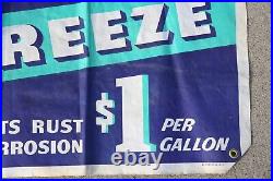 Vintage gas station auto Trek Anti Freeze Sign Advertising canvas cloth banner