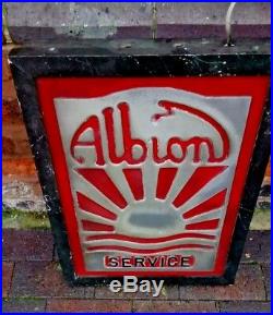 Vintage illuminated Albion Motors of Scotland sign