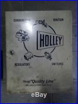 Vintage late 50's/early 60's HOLLEY car parts metal advertising cabinet-RARE
