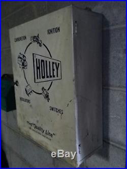 Vintage late 50's/early 60's HOLLEY car parts metal advertising cabinet-RARE