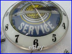 Vintage lighted Oldsmobile Service Bubble Glass Clock LQQK very rare