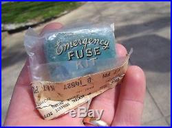 Vintage nos Ford 1959 sealed mint Fuse emergency auto kit parts tool tin box oem