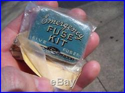 Vintage nos Ford 1959 sealed mint Fuse emergency auto kit parts tool tin box oem