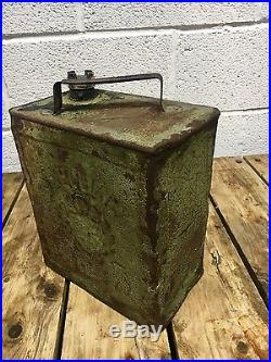 Vintage oil can, Rare Vintage Military petrol can, 2 Gallon