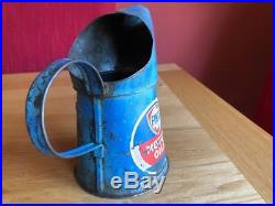 Vintage one pint oil pourer can, blue with Fina Motor Oils