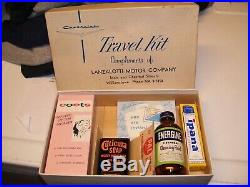 Vintage original 1960' s GM CHEVROLET Travel kit dealer promo box kit 1950s old