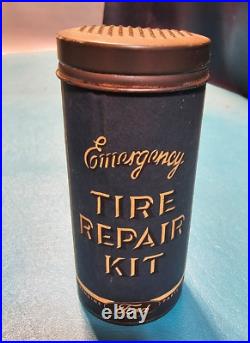 Vtg 1950s Ford Emergency Tire Repair Kit Can Ford Motor Company Detroit Michigan