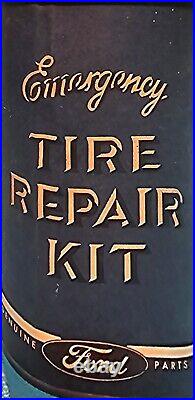 Vtg 1950s Ford Emergency Tire Repair Kit Can Ford Motor Company Detroit Michigan