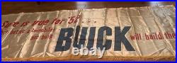 Vtg 1952 BUICK 9ft 7x 3ft4Horizontal Banner FRINGE Rare Advertising No Name