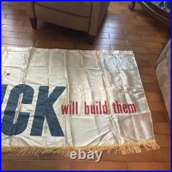 Vtg 1952 BUICK 9ft 7x 3ft4Horizontal Banner FRINGE Rare Advertising No Name