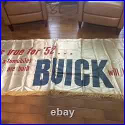 Vtg 1952 BUICK 9ft 7x 3ft4Horizontal Banner FRINGE Rare Advertising No Name