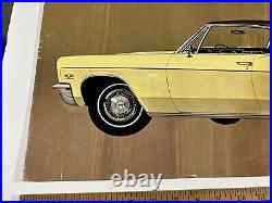 Vtg 1966 Chevrolet Caprice Custom Coupe 32 x 18 Chevy Dealer Showroom Poster