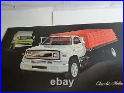 Vtg Chevrolet Medium Duty Trucks Dealer Showroom Poster/Sign 32x18 Chevy
