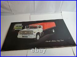 Vtg Chevrolet Medium Duty Trucks Dealer Showroom Poster/Sign 32x18 Chevy
