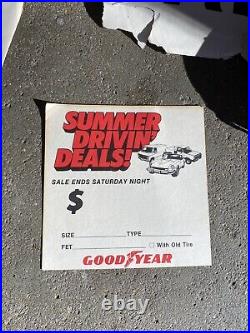 Vtg Chevrolet Van 1970s Goodyear Dealership Dodge Sign Poster Drivin Deals
