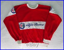 Vtg Classic ALFA ROMEO Sweater Sweatshirt Pullover Red White Italian Car Auto