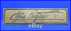 Vtg Ettore Bugatti Bronze Plaque Sign Antique Auto Car Dealership Ad Advertising