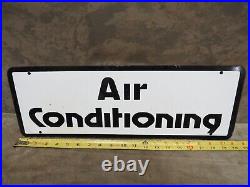 Vtg Gas Oil Service Station Porcelain Sign AIR CONDITIONING Double Sided Auto