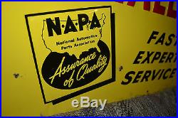 Vtg NAPA Auto embossed Muffler Display Sign Garage Gas Station NAPA Car Parts