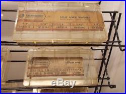 Vtg Original Parts/Display RackSTUDEBAKER Screws-Nuts-Washers withPlastic Boxes