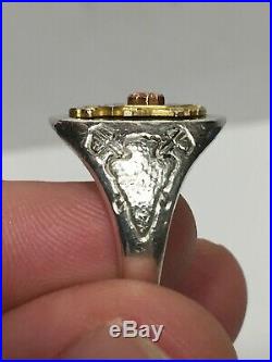 Vtg Service Craftsman Pontiac Indian Chief Gold /Sterling Silver Mechanics Ring
