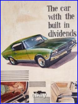 Vtg orig auto Illustration 68 Chevelle SS 396 Detroit car painting Ad Art 5 /40