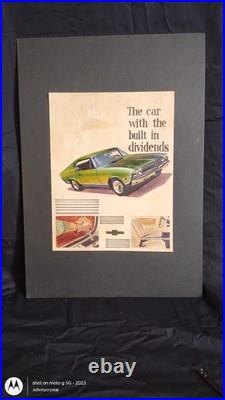 Vtg orig auto Illustration 68 Chevelle SS 396 Detroit car painting Ad Art 5 /40