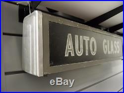 Wow! Vintage Auto Glass Lighted Sign Rare Antique Rare! Chev Ford Gm Ac Mopar