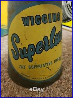 Wiggins Superlube Vintage Oil Jug. Esso Shell Castrol Mobil