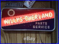 Willys Vintage Sign Whippet Jeep Overland Company Old Original Neon Plug In Sign